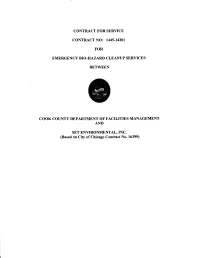 Contract for Seryice for Emergency Bio-Hazard