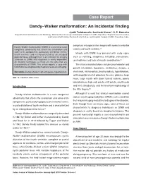 Dandy–Walker Malformation: an Incidental Finding Case Report