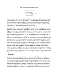 Due Diligence and Closing Issues