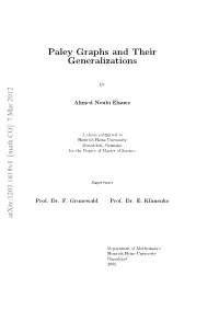 Paley Graphs and Their Generalizations