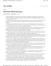 Rand Paul's Mixed Inheritance