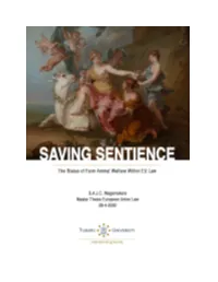 Saving Sentience: the Status of Farm Animal Welfare Within EU Law