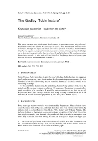 The Godley–Tobin Lecture*