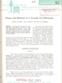 Causes and Behavior of a Tornadic Fire-Whirlwind