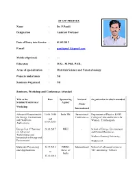 Dr. P.Pandi Designation : Assistant Professor Date of Entry Into Service