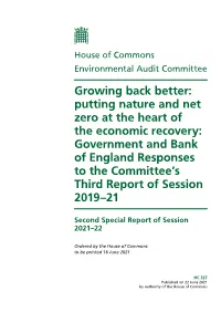 Government Response to the Committee's
