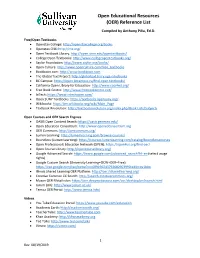 Open Educational Resources (OER) Reference List