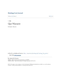 Quo Warranto Richard C