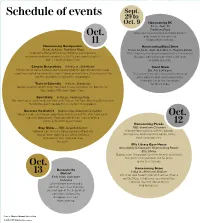 Schedule of Events 29 to Oct