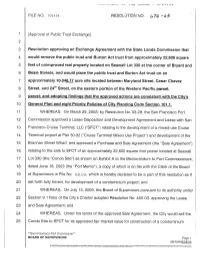 3 Resolution Approving an Exchange Agreement with the State Lands Commission That
