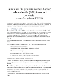 Candidate PCI Projects in Cross-Border Carbon Dioxide (CO2) Transport Networks in View of Preparing the 4Th PCI List