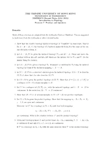 Exercises About Subspace, Product, Quotient