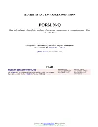 FIDELITY SELECT PORTFOLIOS Form N-Q Filed 2017-01-27
