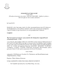 Freedom of Movement of Workers – Directive 2004/38/EC – Right of Residence – Derived Rights for Third-Country Nationals)