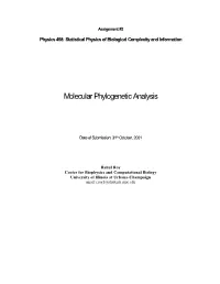 Molecular Phylogenetic Analysis