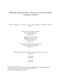 Multiscale Analysis of Three Consecutive Years of Anomalous Flooding in Pakistan