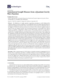Semiclassical Length Measure from a Quantum-Gravity Wave Function