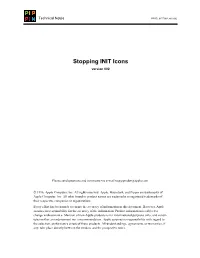 Stopping INIT Icons Version 002