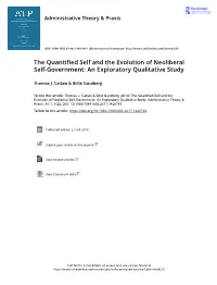 The Quantified Self and the Evolution of Neoliberal Self-Government: an Exploratory Qualitative Study