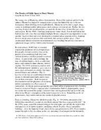 The Theatre of Public Space in Many Miamis Gray Read, Draft 22 June 2005