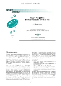 CD34 Negative Hematopoietic Stem Cells