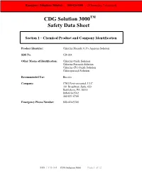 CDG Solution 3000TM Safety Data Sheet