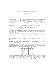 Cosets and Lagrange's Theorem