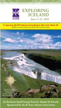 EXPLORING ICELAND June 11-21, 2020