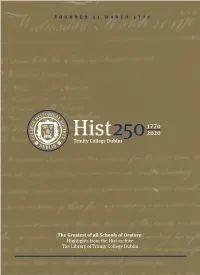 Highlights from the Hist Archive the Library of Trinity College Dublin