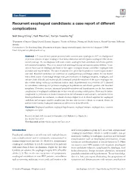 Recurrent Esophageal Candidiasis: a Case Report of Different Complications