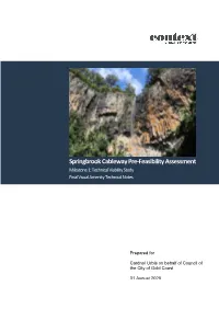 Springbrook Cableway Technical Note