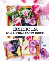 2016 Annual Recipe Index Annual Recipe Index
