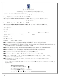 2020 PGA TOUR Champions EVENT QUALIFYING APPLICATION