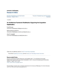 An Architecture Framework Modification Supporting the Acquisition Stakeholders