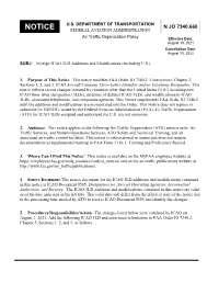Foreign ICAO 3LD Additions and Modifications (Excluding U.S.)