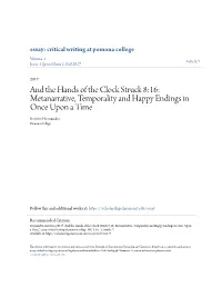 Metanarrative, Temporality and Happy Endings in Once Upon a Time Kristen Hernandez Pomona College