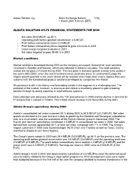 Aldata Solution Oyj Stock Exchange Bulletin 1(15) 1 March 2001 9.00 Am (EET)