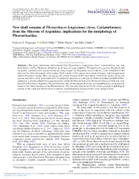 New Skull Remains of Phorusrhacos Longissimus (Aves, Cariamiformes) from the Miocene of Argentina: Implications for the Morphology of Phorusrhacidae