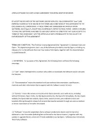 Opera Software End-User License Agreement for Opera Desktop Browser