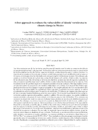 A First Approach to Evaluate the Vulnerability of Islands' Vertebrates