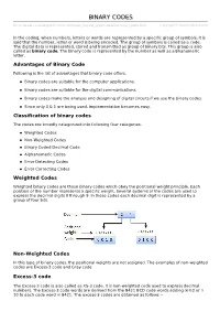 Binary Codes Are Suitable for the Computer Applications