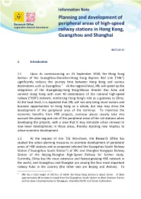 Planning and Development of Peripheral Areas of High-Speed