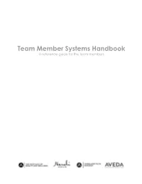 Team Member Systems Handbook a Reference Guide for the Team Members