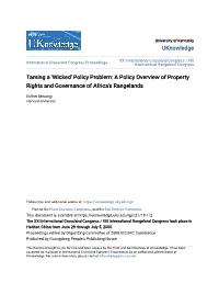 A Policy Overview of Property Rights and Governance of Africa's Rangelands