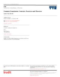 Feminist Translation: Contexts, Practices and Theories Luise Von Flotow