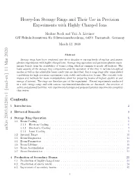 Heavy-Ion Storage Rings and Their Use in Precision Experiments with Highly Charged Ions