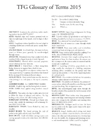 TFG Glossary of Terms 2015