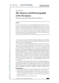 The Memory and Historiography of the Porrajmos Making a Transnational National Site of Memory
