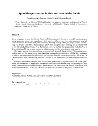 Appositive Possession in Ainu and Around the Pacific