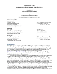 Final Report Titled Development of Sterile Cherrylaurel Cultivars Background